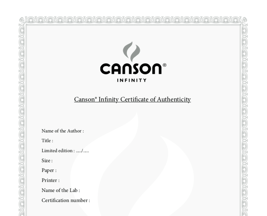 Certificato Canson
